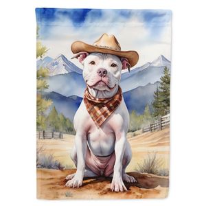 Multicolor Pit Bull Terrier vaquero bienvenida jardín bandera buzón decorativo patio Banner para Patio ilustraciones camas de flores tamaño de jardín - Product Image 1