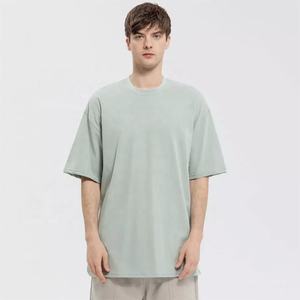 เสื้อยืดผ้าฝ้าย100% สำหรับผู้ชายเสื้อยืดถักลายโอเวอร์ไซส์ออกแบบได้ตามต้องการ - Product Image 6