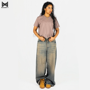 เสื้อครอปท็อปชิทากะสุดหรู เนื้อผ้าหนา พิมพ์โลโก้ได้ตามสั่ง คอริบหนา สตรีทแวร์ ผ้าฝ้าย OEM ODM MAANIFY - Product Image 2