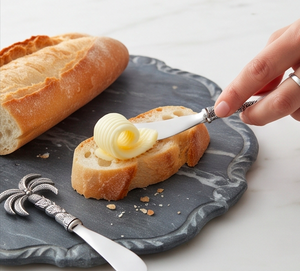 Ensemble de couteaux à fromage en forme de palmier de coco, manche en métal argenté, lame en acier inoxydable, outils à épandre le fromage - Product Image 4