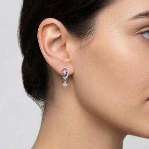DIVYORO PRINCESS CUT DROP <b>SILVER</b> <b>STUDS</b> EARRING - Product Image 4