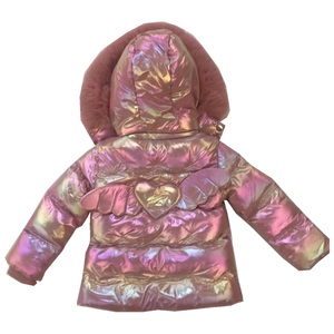 Veste matelassée à capuche, couleur dégradée, garniture en fourrure, fermeture éclair, unisexe, manteau d'hiver décontracté, rembourrage épais en polyester, coupe classique - Product Image 2