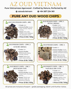 Copeaux d'agarwood naturels purs Royal Aroma |   Bois d'oud du Vietnam en gros, naturel, doux et fumé, longue durée de combustion - Product Image 6