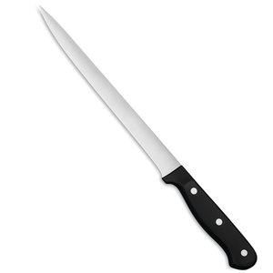 Cuchillos Profesionales para Cortar Carne con Hoja Larga y Estrecha de Acero Inoxidable, Mango Ergonómico Negro con Triple Remache para Asados - Product Image 2