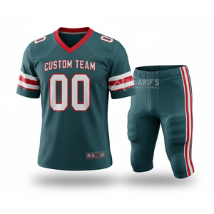 Shorts de football américain personnalisés de marque premium pour hommes, col en V, manches courtes, sublimation, évacuation de l'humidité, polyester 320g, coupe classique - Product Image 4