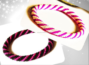 Colorful Seed Bead Seawater Pearl Charm Bracelet Elastic Stretch Spiral Pattern Luxury Fashion Accessory Custom Wholesale Gift - Product Image 2