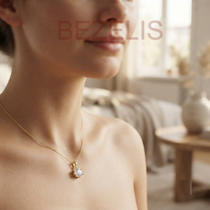 Cadena de Lujo con Diamante Cultivado en Laboratorio, Corte Brillante Redondo, en Oro Amarillo de 14k, Joyería Fina para Mujer, Uso Diario - Product Image 5