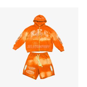 Conjunto de Sudadera y Pantalones Personalizados de 420GSM con Lavado Ácido para Hombre, Tallas Grandes, Corte Holgado, Sudadera Corta con Bordado OEM - Product Image 3