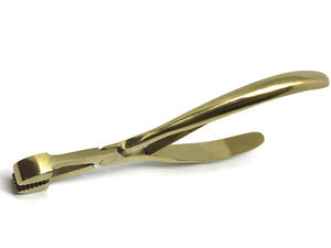 Pince à extensions de cheveux plaquée or, outil professionnel de sertissage de micro-anneaux en acier inoxydable - Product Image 4