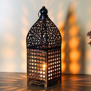 Farol Marroquí Negro de Estilo Vintage, Hecho a Mano, Duradero y Ecológico, Farol Marroquí para Exteriores - Product Image 4