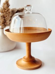 Accesorio de panadería premium, soporte decorativo de madera, decoración artesanal para cocina, expositor de postres de madera, pedestal de madera pulida, elegante. - Product Image 6