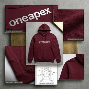 <b>Mens</b> <b>Burgundy</b> Fleece <b>Hoodie</b> Custom Logo Pullover Sweatshirt Casual Streetwear Hooded Sweatshirt Wholesale Clothing - Product Image 5