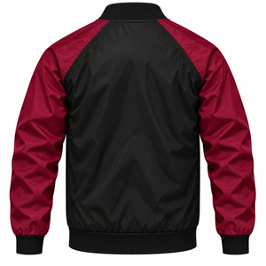 Custom Men Windbreaker Jacket Trendy Y2K Color Block Bomber Jacket Contrast Sleeve Full Zip Outerwear Fashion Mens Windbreaker - Product Image 2