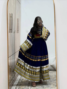 Traditional Afghan Balochi Embroidered Dress Heavy Mirror Work Featuring Vibrant Multi Color Pattern Afghan Kuchi Dress - Product Image 4