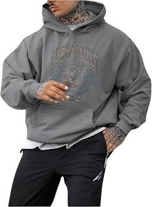 Sudadera con Capucha Gráfica para Hombre, Estilo Urbano Hip Hop, Manga Larga, Bolsillo Canguro - Product Image 3