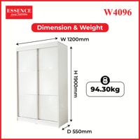 Armoire de chambre moderne et contemporaine en aggloméré plié, chêne blanc, 4 étagères, 2 tiroirs, pour usage domestique, hospitalier ou en villa, fabriquée en Malaisie