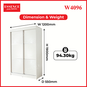 Armario de Dormitorio Moderno Contemporáneo de Malasia, de Dos Puertas, Panel Plano de Aglomerado, Plegable, Roble Blanco, 4 Estantes, 2 Cajones, W4096 - Product Image 6