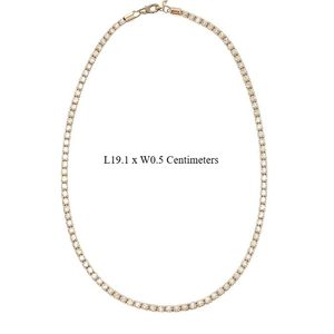 Collier Tennis en Argent Sterling 925 Plaqué Or Rose pour Femmes et Filles Bijoux Élégants Sertis de Cristaux avec Pierres Scintillantes - Product Image 5