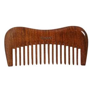 Peigne à cheveux artisanal en bois de rose, forme ovale, poli, objet décoratif en bois - Product Image 5
