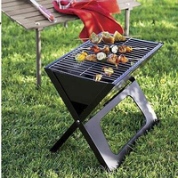 Barbecue moderne en fer de grande capacité avec plusieurs grilles et poignées robustes pour une sécurité optimale, écologique, idéal pour les événements et les grillades en famille