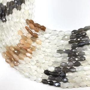Cuentas de forma ovalada facetadas de piedra lunar múltiple Natural genuina de 5mm, piedras preciosas sueltas para fabricación de joyería de moda, distribuidor mayorista - Product Image 1