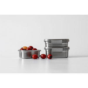 [GEOS CORPORATION] Defenso Stainless Steel <b>Lunch</b> Boz Stainless Steel Airtight Food Storage Container <b>Set</b> Rectangular Kitchen - Product Image 6