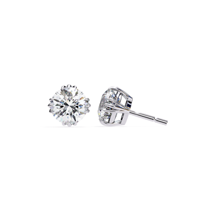 Boucles d'oreilles clous REYES personnalisées en argent sterling 925, certifiées GRA, taille ronde, 2,5 carats, moissanite VVS, pour femmes, bijoux fins - Product Image 1