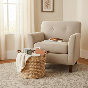 Wholesale Eco-Friendly Water Hyacinth Handwoven Storage Basket Multifunctional for Home Organization - Product Image 3