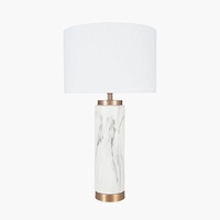 Lampe de salon en marbre travertin raffiné, base cylindrique de qualité supérieure, éclairage doux et relaxant, performance décorative pour la maison
