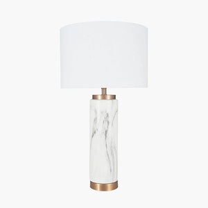 Refined Marble Living Room <b>Lamp</b> With Premium Cylindrical <b>Base</b> And Soft Relaxing Illumination Performance - Product Image 3