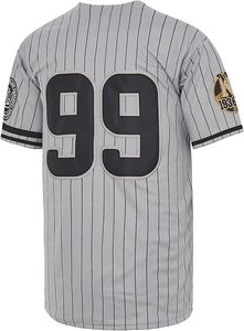 Maillots de baseball pour hommes NY Jersey New York 99, chemises hip-hop à boutons pour fête de Noël, gris - Product Image 3