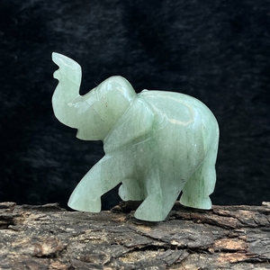 Figura de Elefante de Aventurina Verde Tallada a Mano, Piedra Preciosa Natural, Amuleto de Buena Suerte y Prosperidad, Decoración Feng Shui, Venta al por Mayor, Chakralume de Rajasthan - Product Image 3