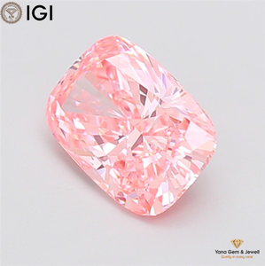 Diamant de laboratoire CVD rose vif fantaisie, taille coussin, 2,50 carats, clarté VS1, avec certificat IGI, pour la collection Rêve de Mariée - Product Image 3