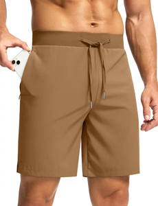 Pantalones Cortos de Secado Rápido para Hombre, Color Sólido, Cintura Elástica con Cordón, Estilo Deportivo Informal, Corte Medio, Tela de Poliéster, Longitud Corta - Product Image 6