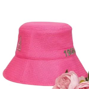 Pink Mesh Embroidered Bucket <b>Hat</b> <b>Women</b> Fashion Casual <b>Sun</b> <b>Hat</b> Stylish Outdoor Cap Decorative Headwear Accessory - Product Image 5