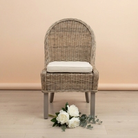 Coussin de chaise de salle à manger en rotin tressé à la main, style côtier, écologique, durable, ergonomique, avec support dorsal haut, pour maison de luxe, hôtel, restaurant