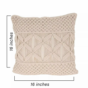 Handmade Macrame <b>Throw</b> Cushion <b>Cover</b> Envelope Closure Abstract Pattern Square Pillow <b>Cover</b> for Home Décor Pillow Case 16x16 Inch - Product Image 4