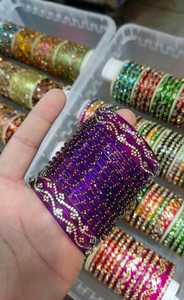 Handmade Glass Bangles for Women Indian Bridal Jewelry Traditional <b>Wedding</b> Churiyan Colorful Fashion <b>Accessories</b> Wholesale Set - Product Image 2