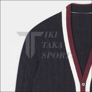 Top Trending Breathable Knitted V-neck Lace Men's <b>Cardigan</b> <b>Sweater</b> Customized Winter Wool/Nylon Anti-Wrinkle Patchwork Pattern - Product Image 2