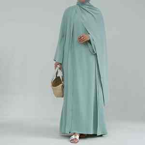 ชุดอาบายะห์สีฟ้าสไตล์ลำลองทันสมัยสำหรับผู้หญิง สไตล์ดูไบ สง่างาม เรียบร้อย น้ำหนักเบา ระบายอากาศได้ดี ยาวคลุมเท้า - Product Image 5