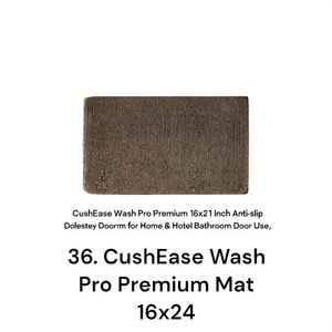 Tapis de sol antidérapant CushEase Wash Pro Premium 16x24 pouces en polyester pour la maison et l'hôtel, idéal pour les portes de salle de bain - Product Image 3
