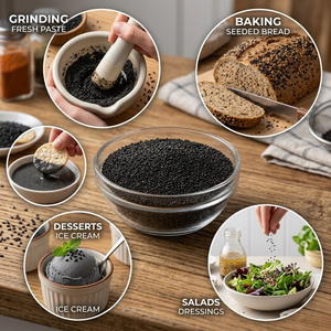 เมล็ดงาดำพรีเมียม SEEDS-17 ปี 2025 บริสุทธิ์ 100% เกรด A ธรรมชาติ อบแห้ง นำเข้าจากอินเดีย ขายส่งจำนวนมาก เกรดส่งออก สำหรับตลาดโลก - Product Image 3