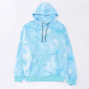 Sudadera con Capucha para Hombre, Estilo Tie Dye, con Logotipo Frontal, Corte Holgado, Informal, Tejida, con Bolsillo, Estilo Invernal - Product Image 1