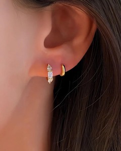 <b>Emerald</b> & Pear Cut Moissanite Diamond Earring 925 Sterling Silver Customized Diamond & Other Diamond Jewelry - Product Image 3