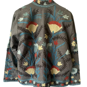 Women's Eco-Friendly Breathable 100% Cotton Anti-Wrinkle Quick-Dry Quilted <b>Kantha</b> Sanganeri Jaipuri Autumn Winter O-Neck <b>Jacket</b> - Product Image 1
