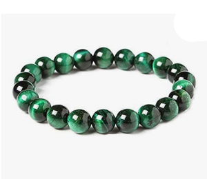 Bracelet en pierre d'œil de tigre verte pour hommes et femmes, perles rondes, style bijoux de mode, cadeau énergisant - Product Image 5