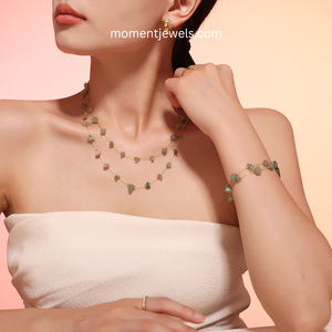 Conjunto de Joyería Geométrica Boho de Moda, Chapado en Oro de 18K, Acero Inoxidable, Piedra Natural, para Mujer - Product Image 6