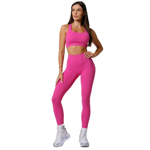 Conjunto Deportivo de Yoga para Mujer OEM, Pantalones Sin Costuras, Traje Deportivo de Alta Calidad, Ropa Deportiva con Relleno Extraíble en el Pecho, Conjunto de Sujetador Deportivo - Product Image 2