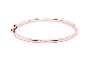Minimalist Rose Gold Plated Bangle Bracelet Unisex Everyday Wear Smooth Round Design - Product Image 1
