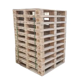 Palette Euro EPAL neuve certifiée 1200x800 en bois de pin ISPM 15 Fumigation Norme d'exportation Entrée 4 voies Simple face Marque HLC - Product Image 1